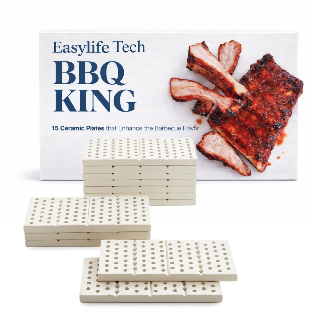 Ceramic Kit Upgrade to Radiant Heat Compatible with Any Gas Easy to Install Enhance Area and Flavor in Foods Replaces Lava Rocks and Briquettes by Easylife Tech
