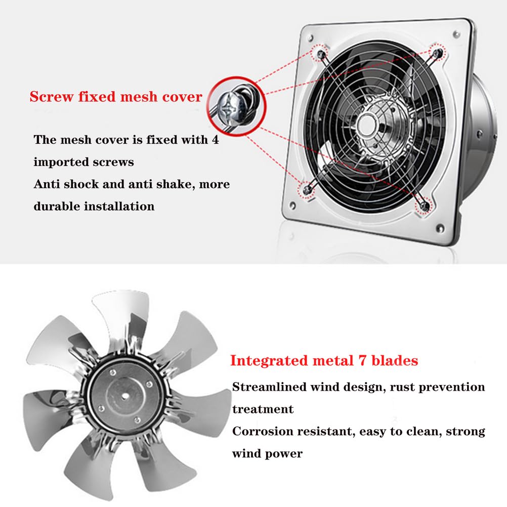 Ventilateur D'extraction De 12 Pouces, Ventilation d'air en Ligne, Extracteur d'air, Ventilateur De Cuisine, De Salle De Bain, De Mur, De Fenêtre, De Plafond, Silencieux (220V/120W)