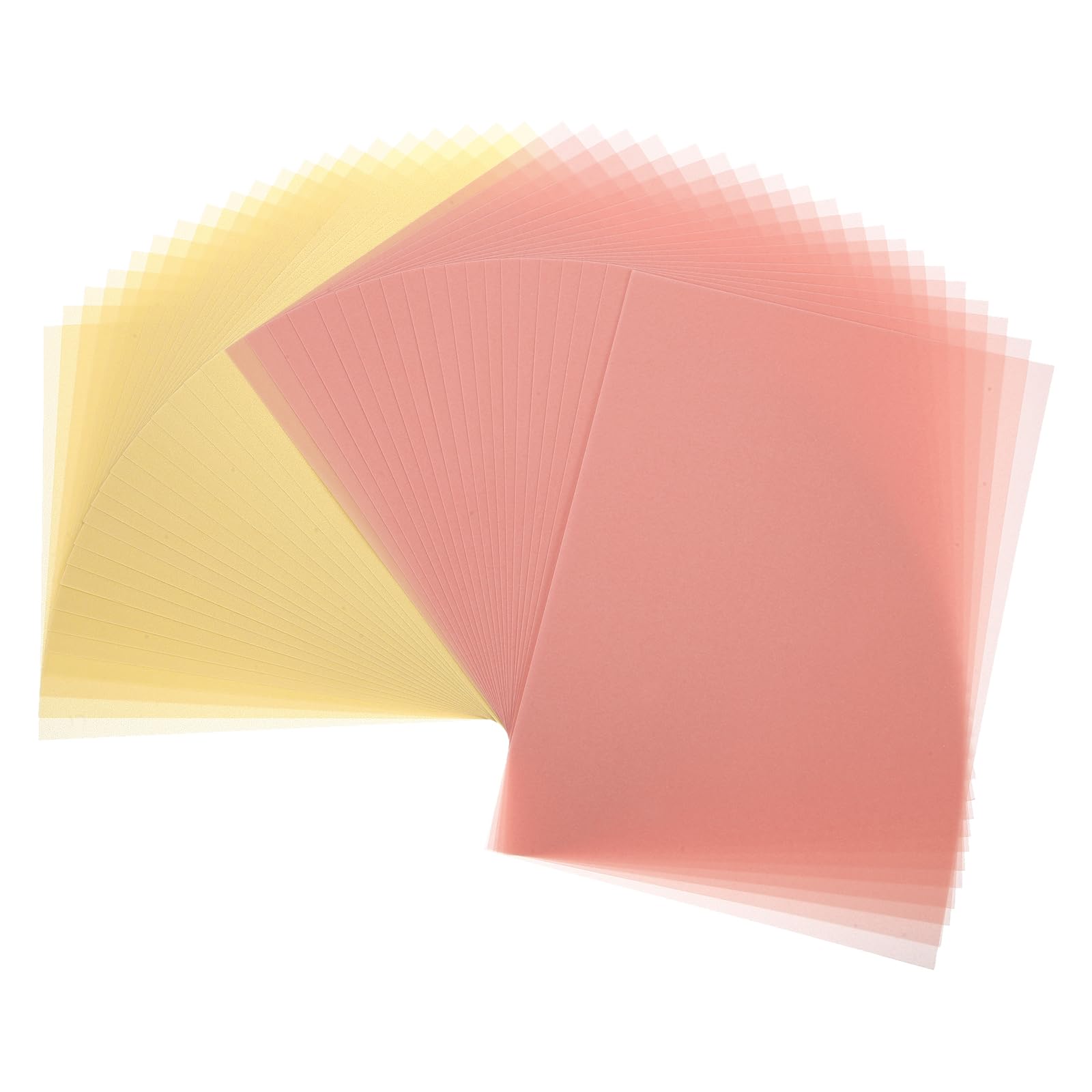 sourcing map Colored Vellum Paper, 40 Sheet Pink/Beige Transparency 5.8" x 8.3" Printable Vellum Paper, Translucent Sheets for Printing Wedding Invitations Ink Jet Laser Printer