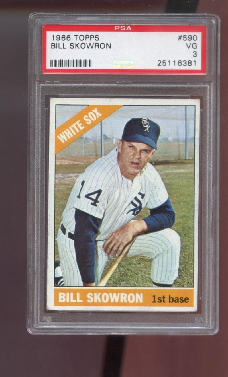 1966 Topps #590 Bill Skowron PSA 3 Graded Baseball Card MLB Chicago White Sox HIGH NUMBER SHORT PRINT SP HN