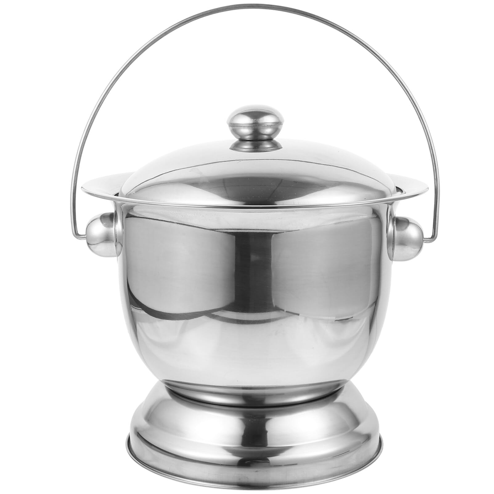 1ensemble Chambre Pot Portable Acier Avec Couvercle Urinoir Et Spittoon Pour Adultes Et Garçon Fille Pour Maison