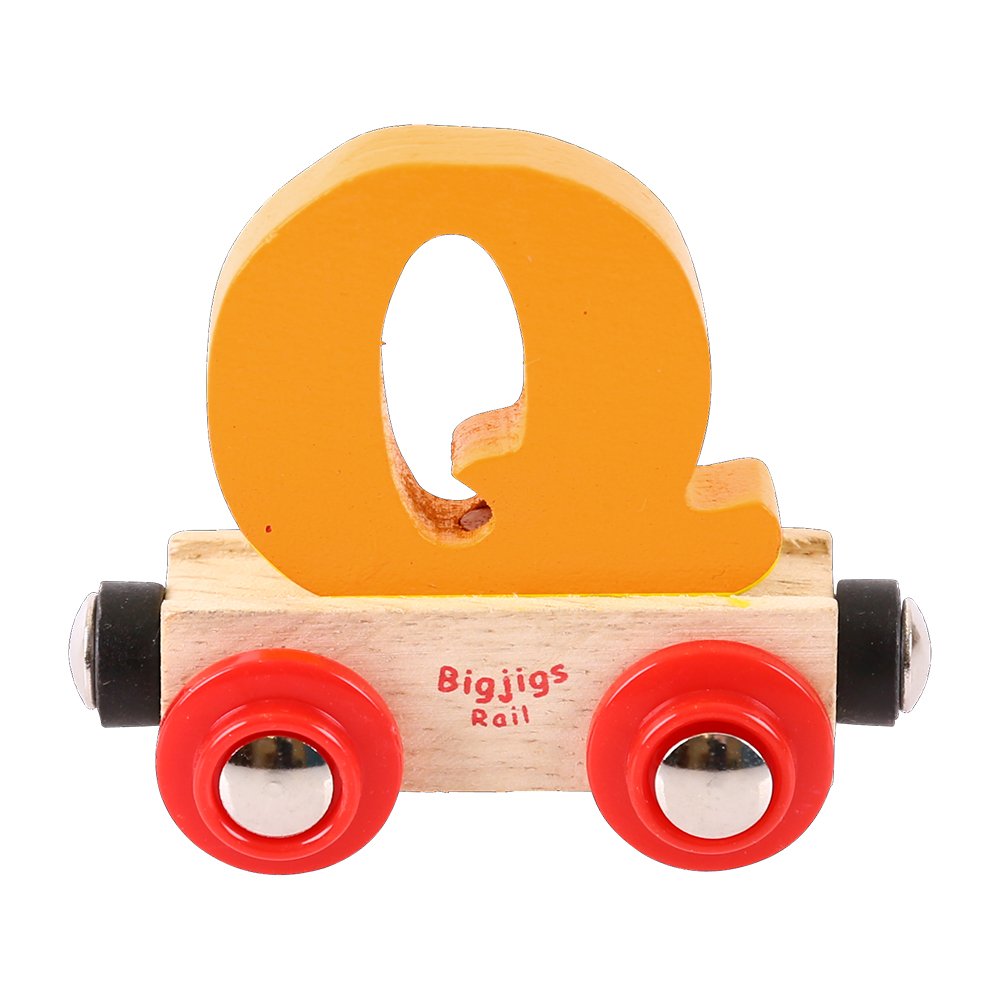 Bigjigs Rail Rail Name Letter Q (Orange)