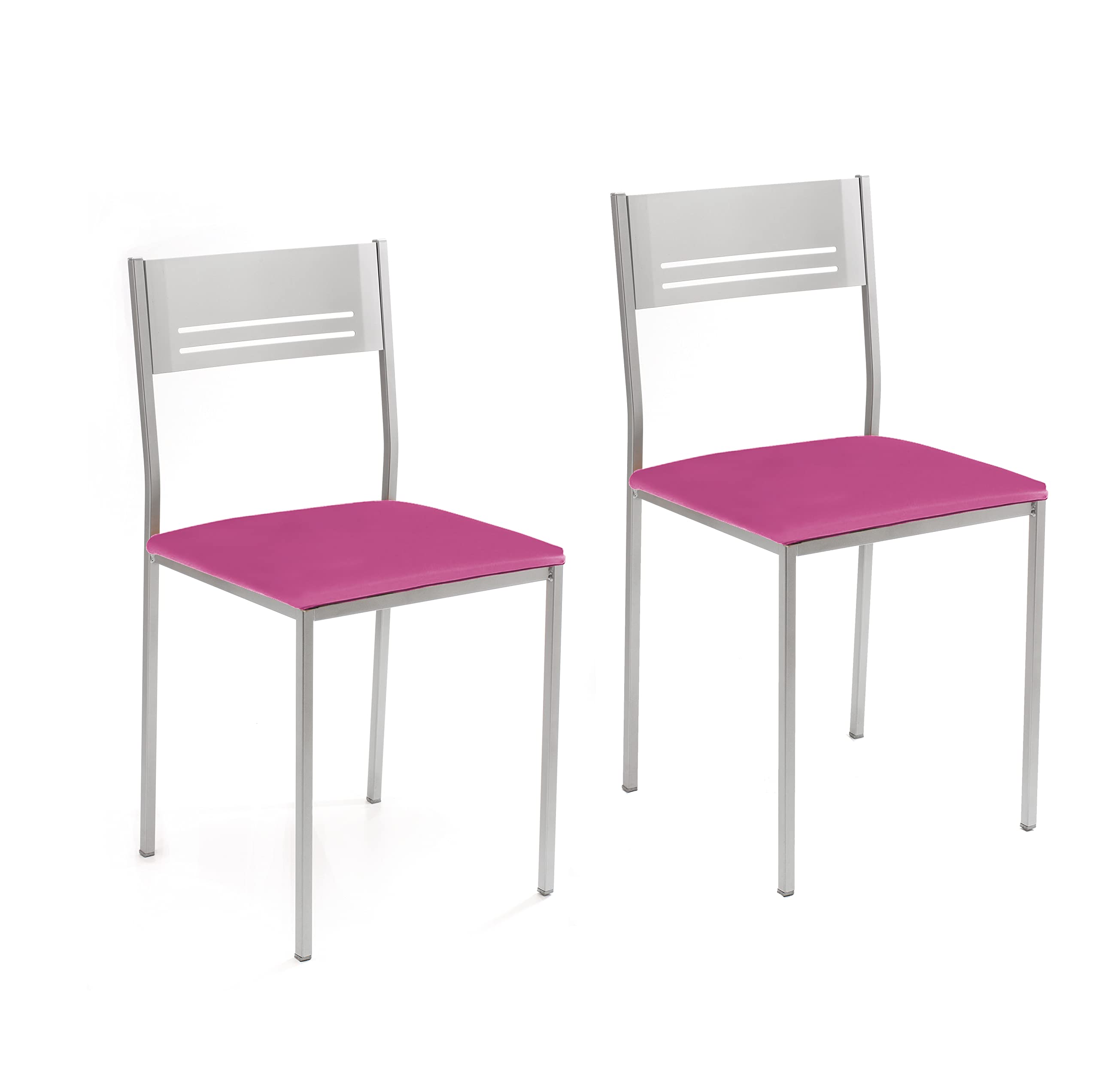 ASTIMESA SCACRS Due sedie da cucina, metallo, rosa, altezza della seduta 45 cm