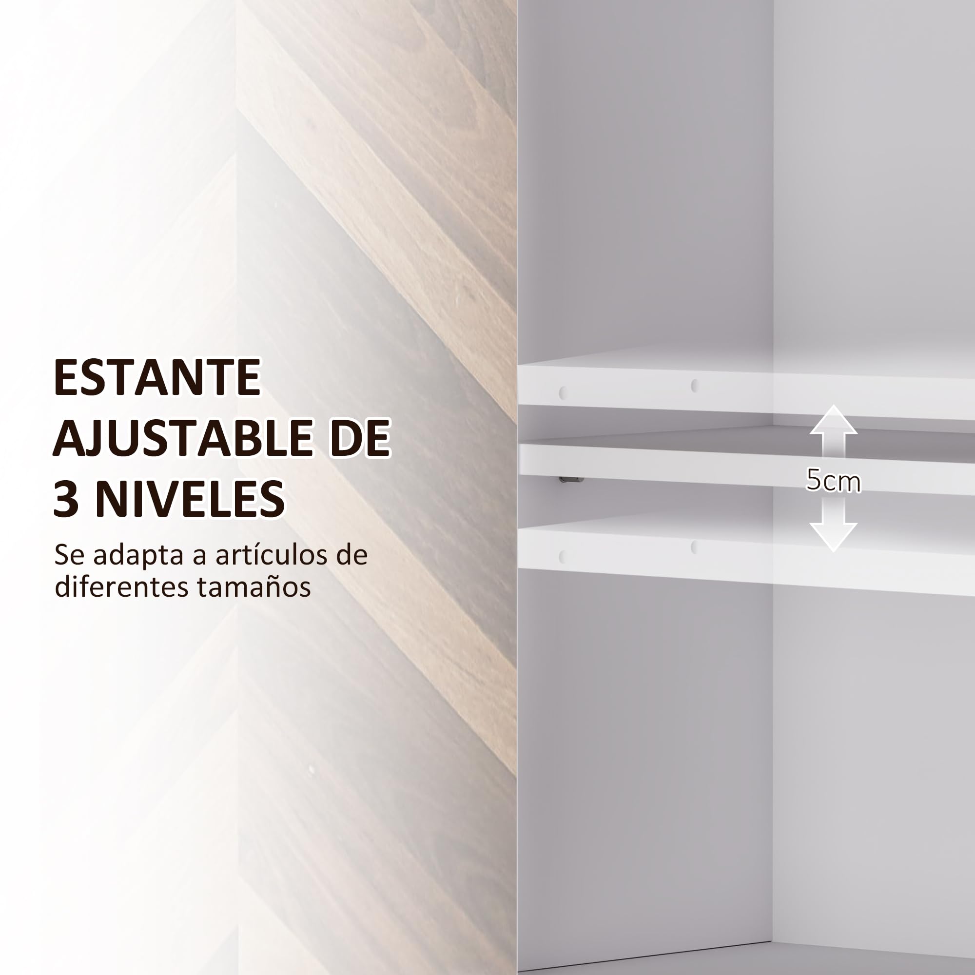 HOMCOM Armario de Pared para Baño Multiusos 59x20x60 cm Multicolor | Mueble de Baño Suspendido, Armario Colgante de Almacenamiento, con 2 Puertas, Estante Ajustable, Estante Abierto