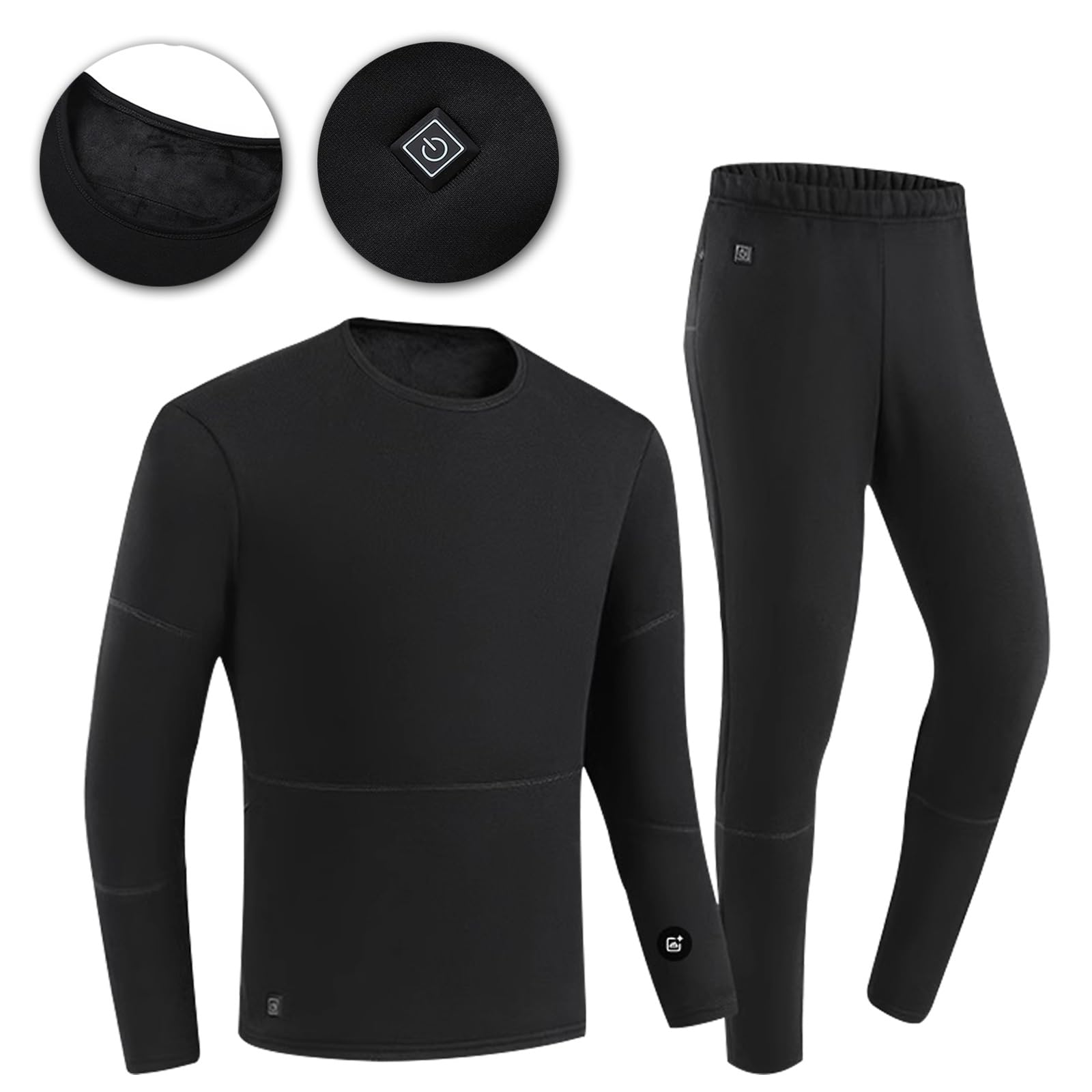 Conjunto De Ropa Interior Térmica con Calefacción De Invierno para Hombre Y Mujer Conjunto De Ropa Interior Térmica con Calefacción Inteligente De 56 Zonas en La Parte Superior E Inferior