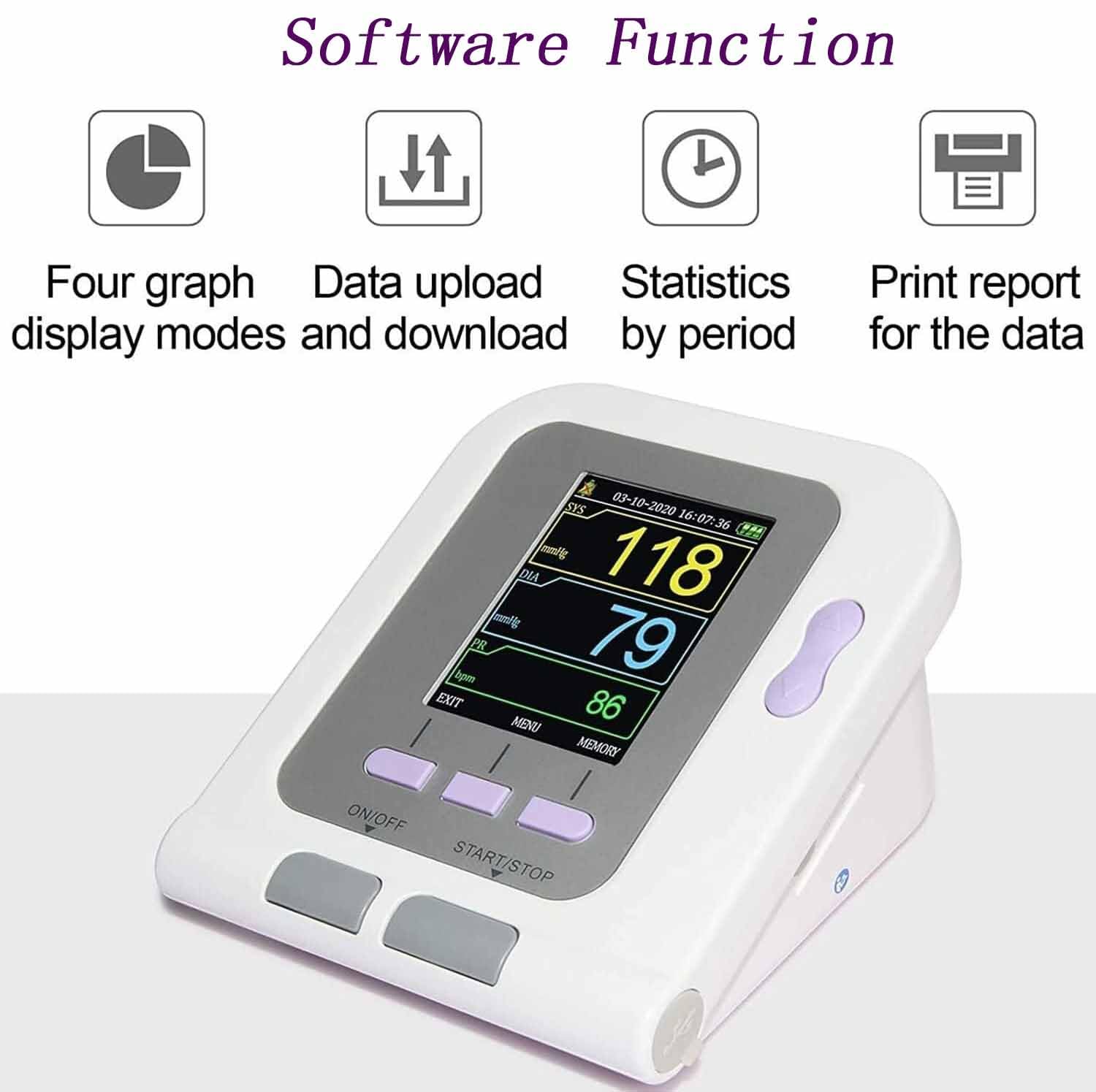 Sfigmomanometro Digitale Veterinario, Attrezzatura Per La Cura Degli Animali Per La Misurazione Della Pressione Arteriosa Con Schermo LCD E 100 Set Di Memoria Dati, 1 Tasto Operativo E Chip Alto