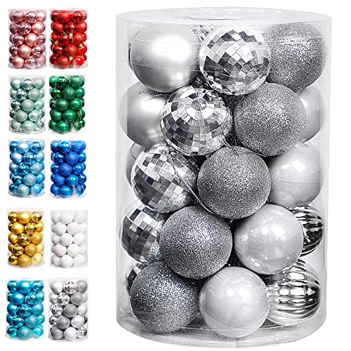 Lulu Home Christmas Ball Ornaments, 34 Ct 1.57" Pre-Strung Hangin...