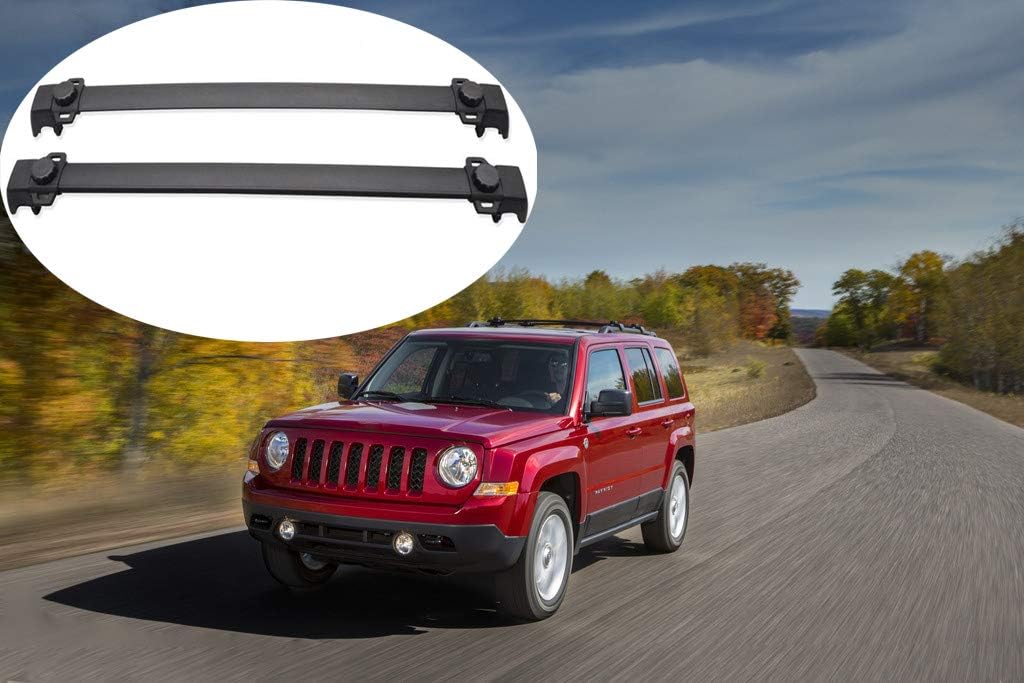 Catinbow Roof Rack Cross Bars Car Roof Racks Cargo Carrier Roof Rails for 11-16 J-eep Compass 2 Pack Aluminum + ABS Plastic