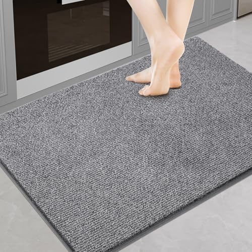 Image of Indoor Door Mat 24 inch x 35.5 inch, Non Slip Kitchen Rug for Floor, Dirt Trapping Entryway Rug for Dog, Laundry, Bathroom, Bedroom