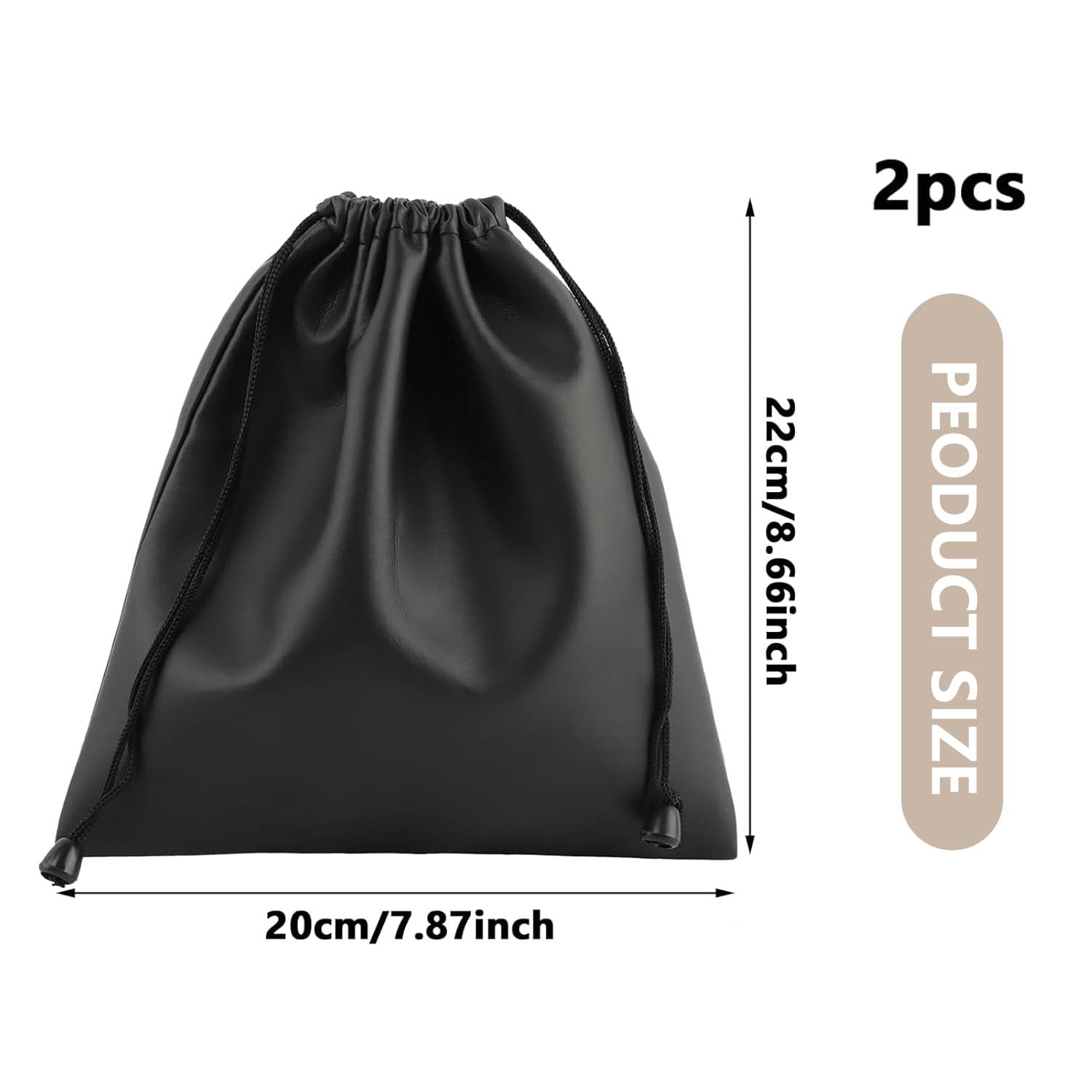 2 PCS Drawstring Pouch, Portable Travel Pouch for Headphones Earbuds, Coins, and Small Accessories - Image 2