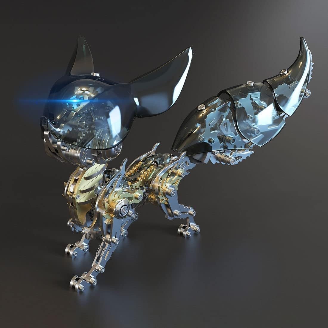 Metalowe puzzle 3D dla dorosłych, zestaw modeli do składania mechanicznego lisa, układanki do samodzielnego montażu, łamigłówka, idealna dekoracja biurka i wybór prezentów 339 szt.