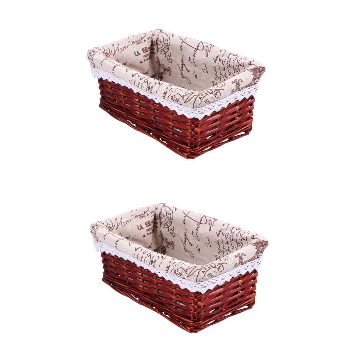 Ciieeo 2 Piezas Cesta de Almacenamiento Bandeja de Frutas cestos para la Ropa Sucia con Tapa Cesta de Picnic de Mimbre contenedor de Flores Regalo Caja de almacenaje envase