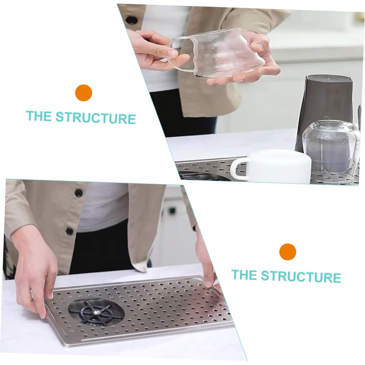 Gadpiparty 1juego Rinser De Vidrio De Inoxidable Para Lavabo Lavavasos Automático De Alta Presión Para Cocina Bar y Cafetería Fácil Instalación y Uso Para Limpiar Vasos y Copas