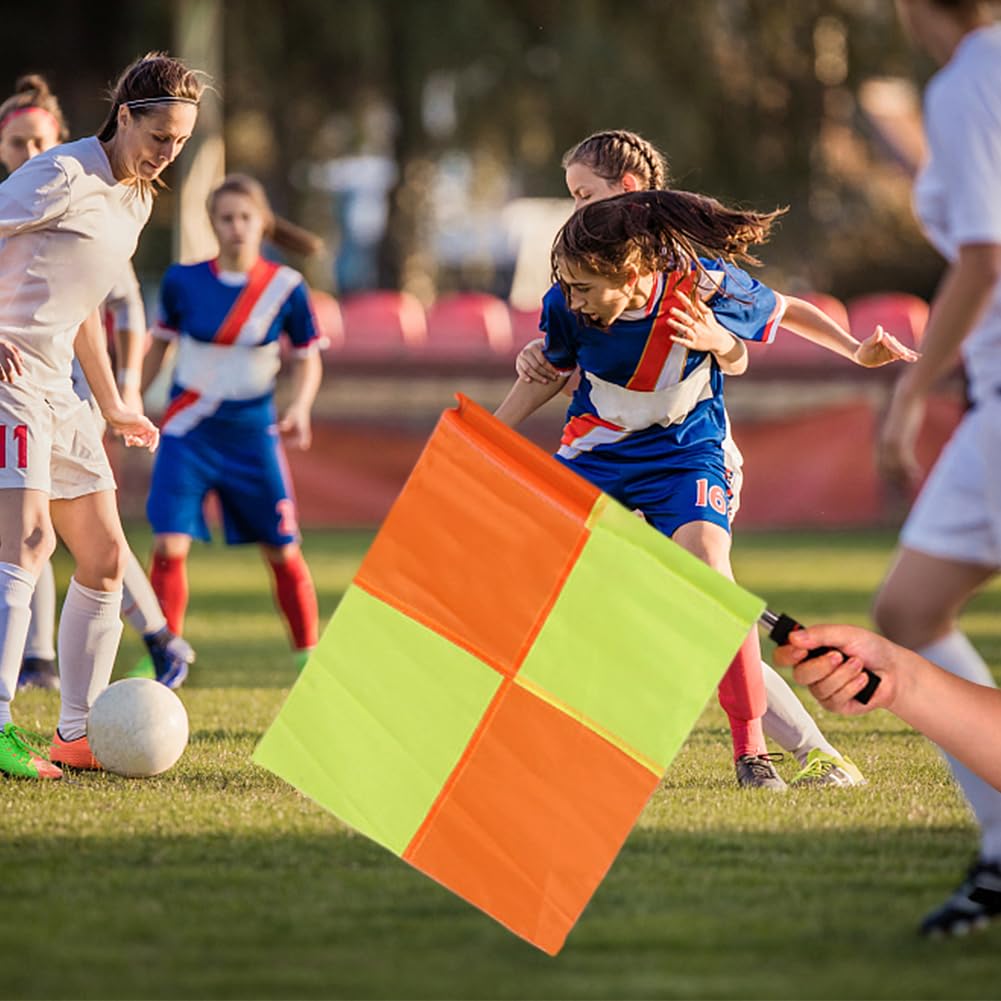 Lot de 2 drapeaux d'entraînement de football, drapeaux de ligne imperméables pour arbitre