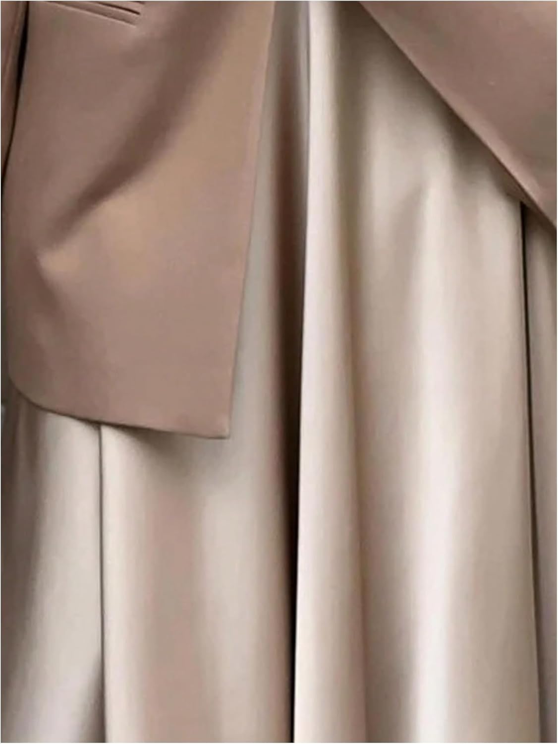 Women's Elegant Satin Maxi Skirt High Waisted Flowy Work Office Skirts - Image 4