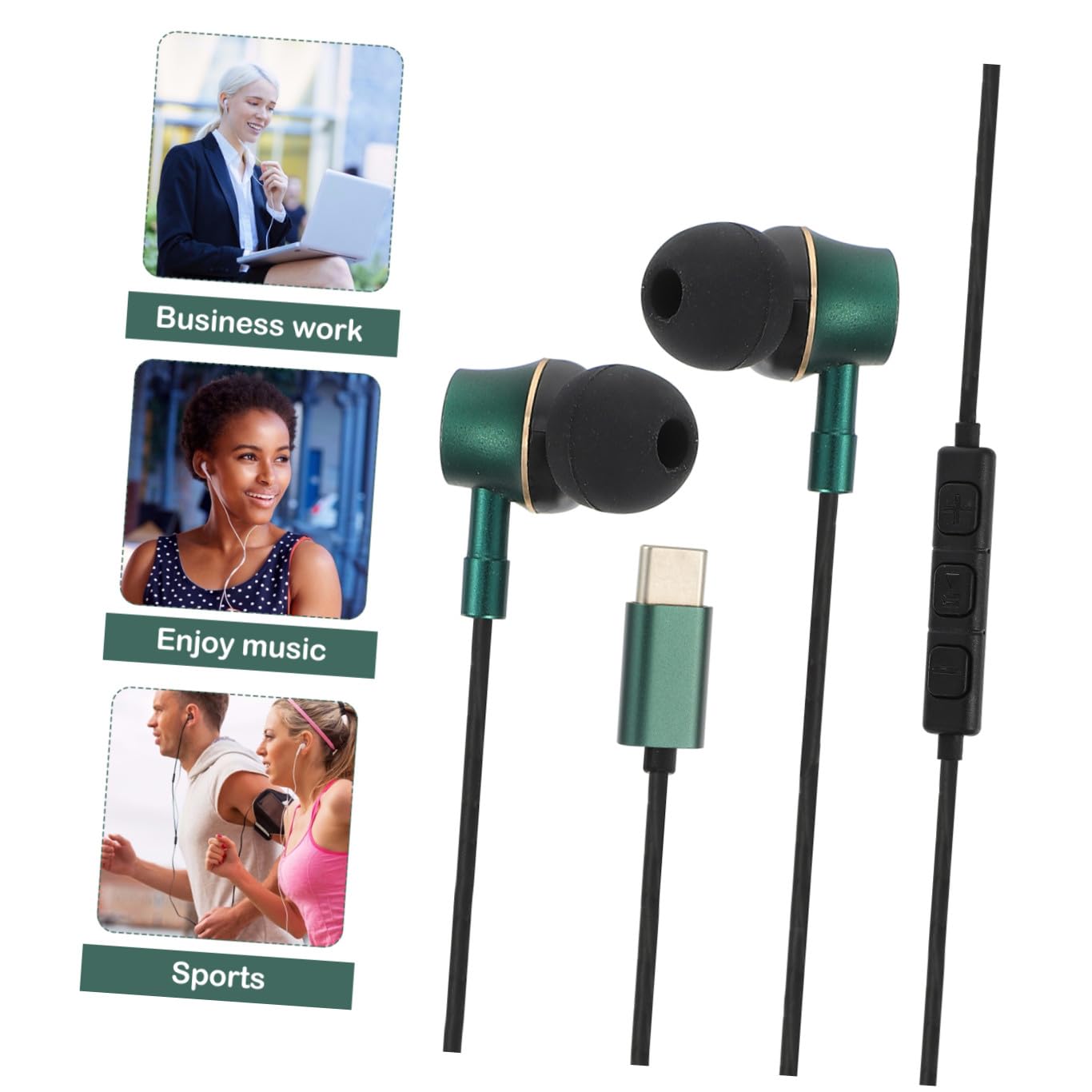 DOITOOL 2 Cuffie Con Cancellazione Del Rumore Jack C Auricolari In-ear Angolati A 45 Gradi Per Un Suono A 360°