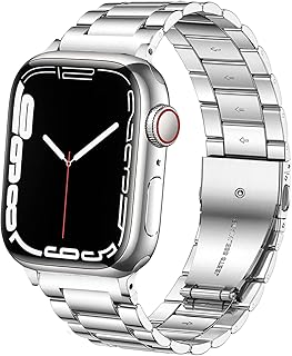 سوار ساعة من الفولاذ المقاوم للصدأ بديل متوافق مع ساعة آبل 38 و40 و44 و41 و45 و42 و46 و49 ملم وسلسلة اي ووتش 10/9/8/7/6/5/4/3/SE/الترا للنساء والرجال من ديليل