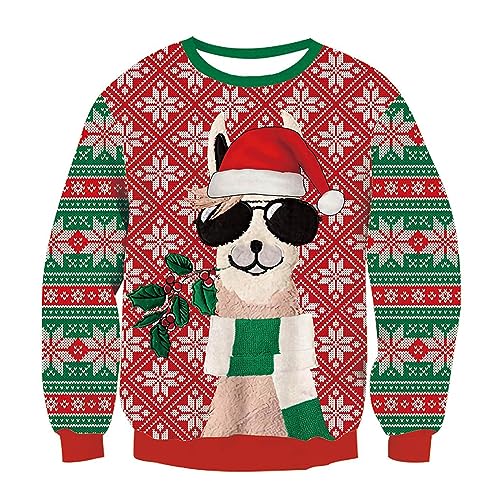 Boys Girls Ugly Christmas Sweatshirt Kids 3D Funny Xmas Long Sleeve Dinosaurs Pullover Sweater Tops T-shirt