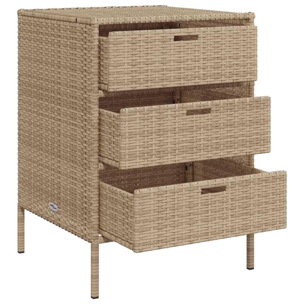 ZEYUAN Armario de almacenaje de jardín ratán PE Beige 55x59x80 cm, Armario Exterior Escobero, Mueble Exterior Almacenaje, Armario Exterior Jardin, Muebles Jardin Exterior - 365554