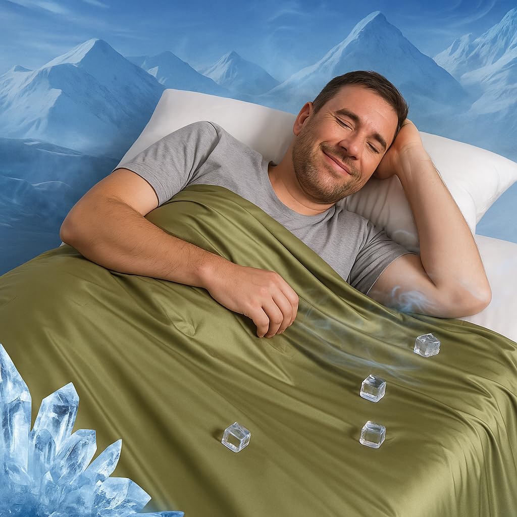 BOV Queen Size Cooling Comforter,Dual-Sided Ice Cold Blanket for Hot Sleepers (92"x80") Breathable Summer Cooling Blanket Machine Washable Lightweight Queen Comforter (White)