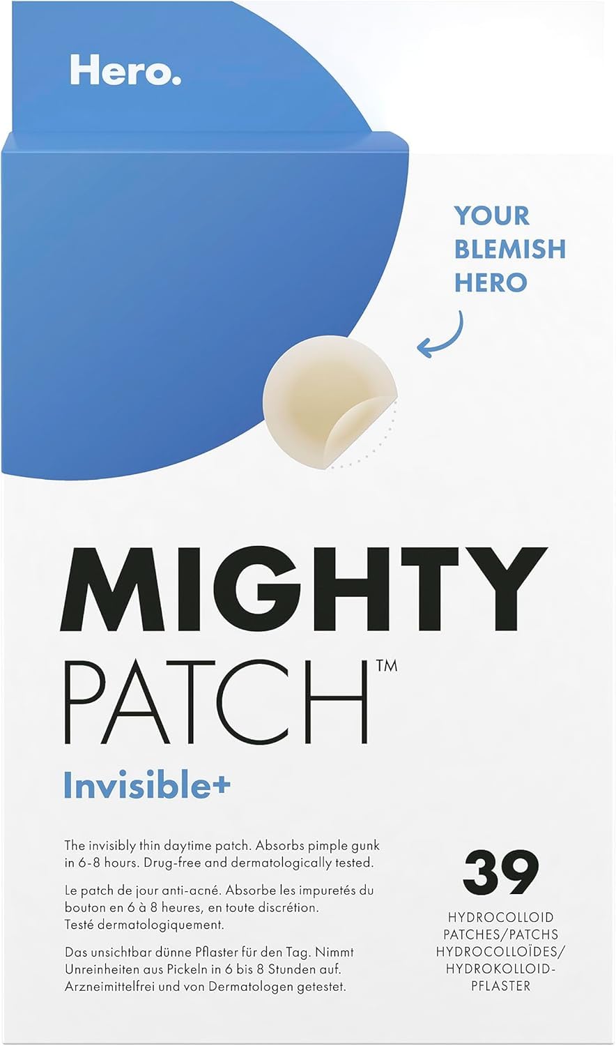 Hero Mighty Patch Invisible Spot Patches, 39 Hydrocolloid Pimple Patches