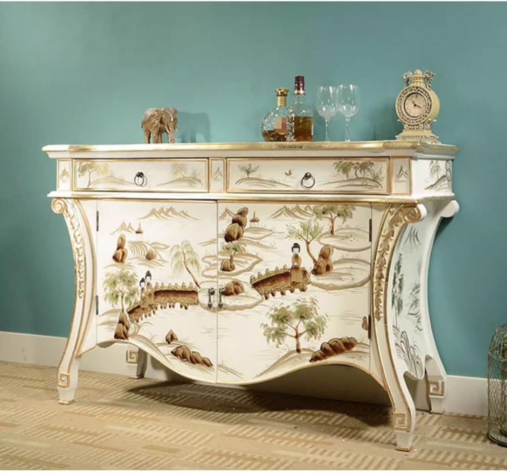 Sideboard Cabinet Chinese Style Entrance Cabinet Living Room Sofa Decoration Light Luxury Storage Sideboard Corridor Shoe Cabinet Sideboard Cabinet with Drawers
