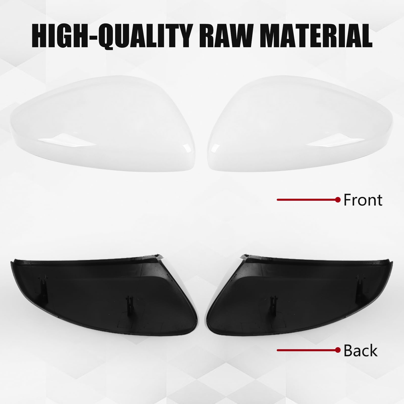 1 Par Tapa Cubierta del Espejo Reemplazar para Citroen C3 2016-2023, Cubierta del Espejo Tapas de Espejo Retrovisor (Blanco)