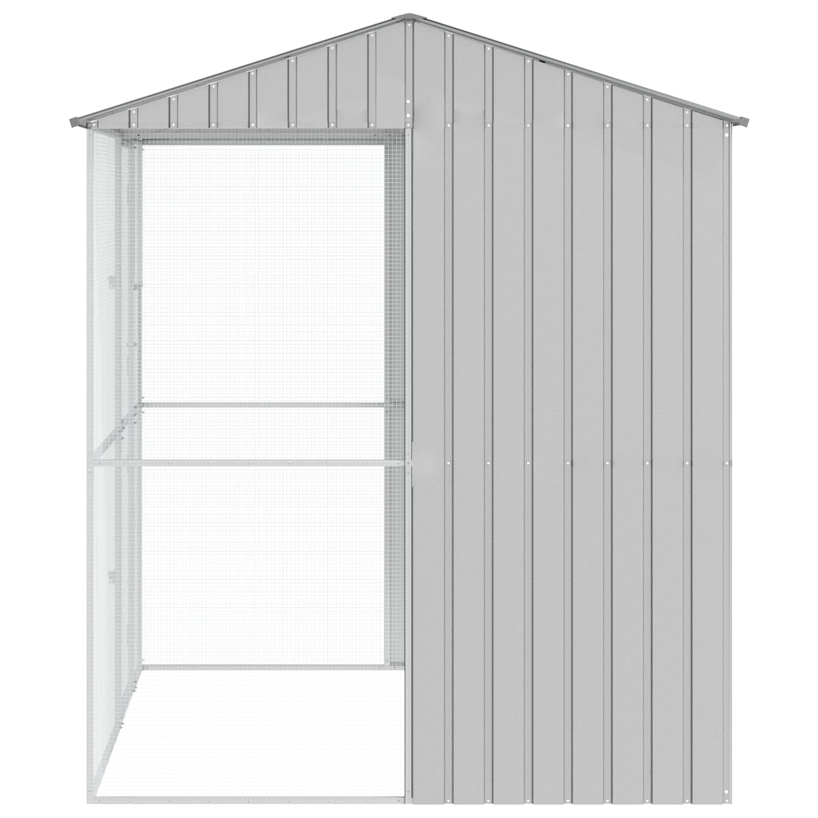 SKM Voliere Grau 215x210x247 cm Stahl,Tier- & Haustierbedarf,Haustierbedarf,Vogelbedarf,Vogelkäfige & -ständer,Grau,68.7KG,3325175