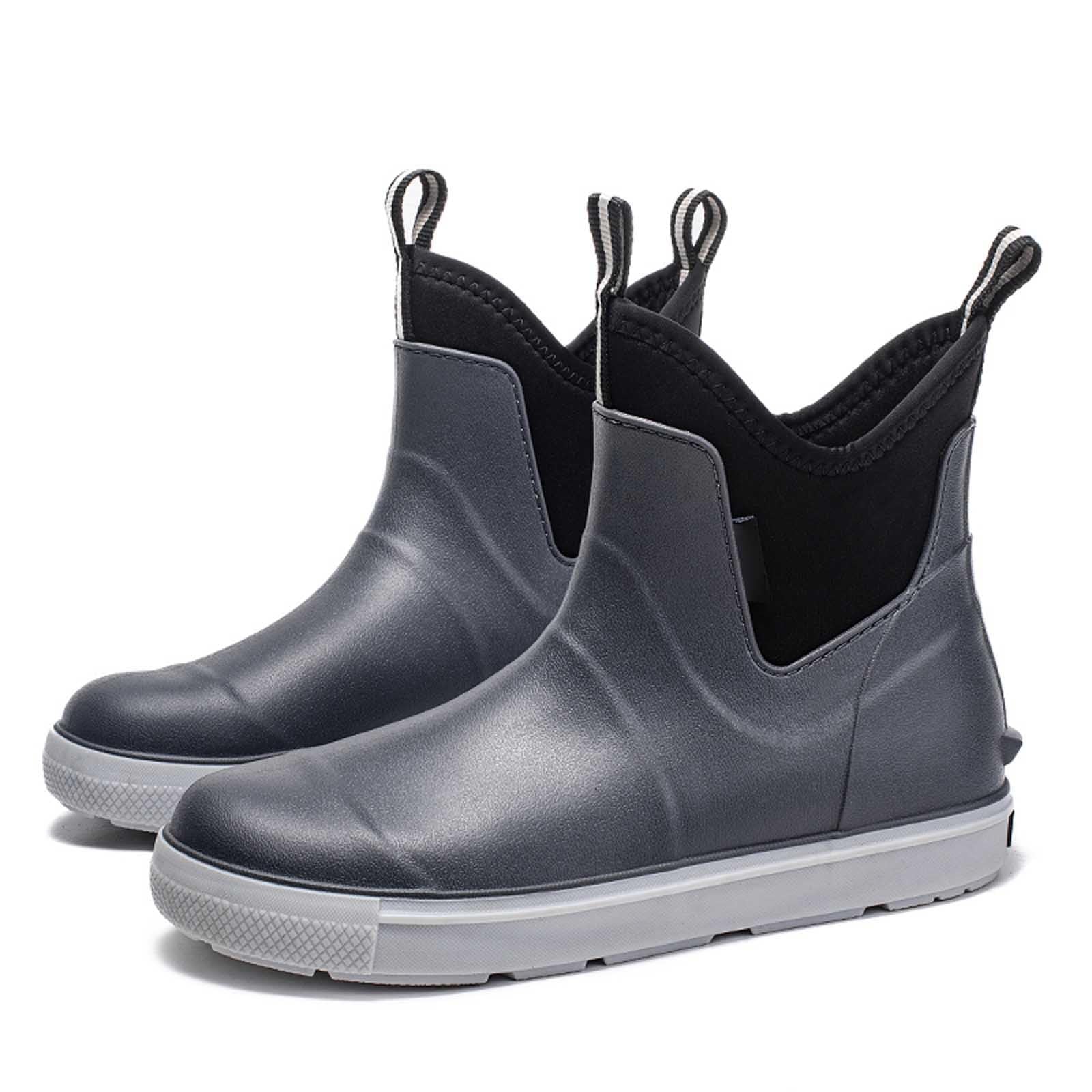 Generisch Gummistiefel Herren,Gartenschuhe herren Kurze,Chelsea Boots Damen,Gummistiefel Halbhoch,Deckstiefel​ Wasserdicht Rutschfest Geeignet Regentag Reisen Angeln