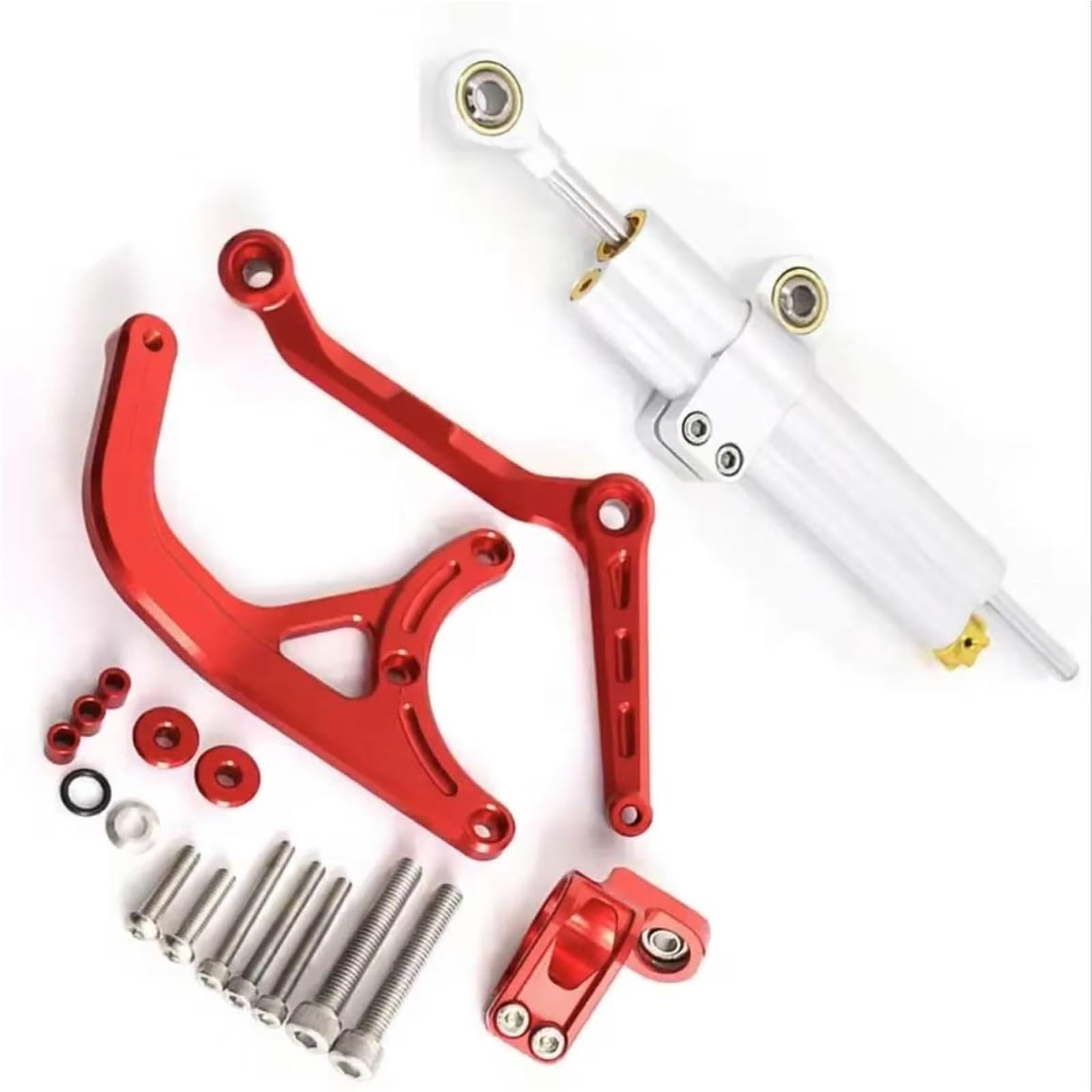 Pieza de Motocicleta Kit De Soporte para Ducati Multistrada V4 RS 2024 Amortiguador Estabilizador Dirección(Silver)
