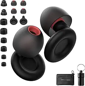 Tampões de ouvido para redução de ruído para dormir, reutilizáveis, shows, foco, viagens, trabalho, alta fidelidade – 7 pares de orelhas – toque suave flexível – NRR de 24 e 27 dB com cancelamento de