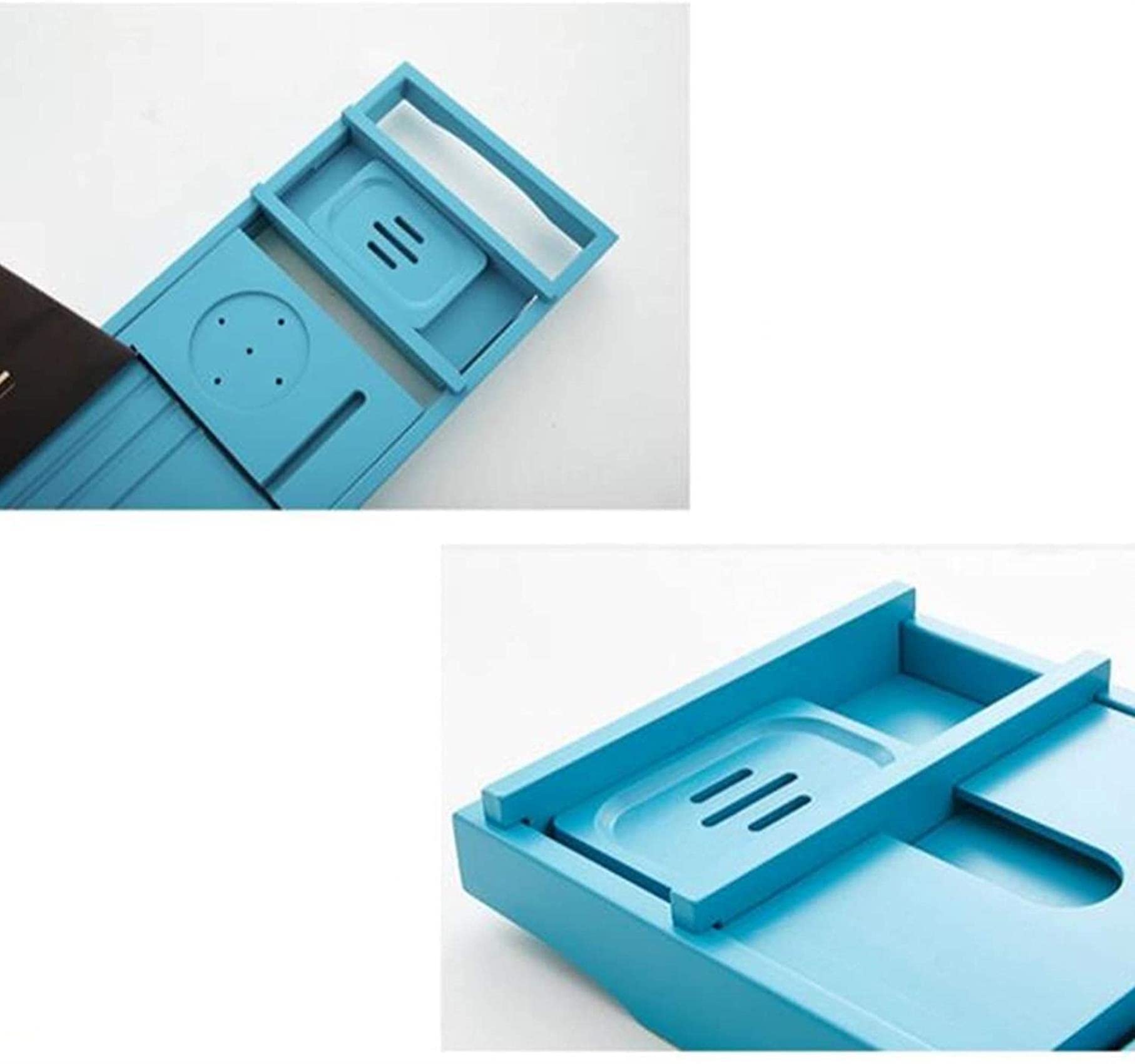 Bandeja para bañera Bandeja para bañera de bambú Bandeja para bañera de Hotel Bandeja para bañera retráctil Bañera Ajustable Antideslizante (Color : Blue, Size : 75x23cm) (Blue 75x23cm)
