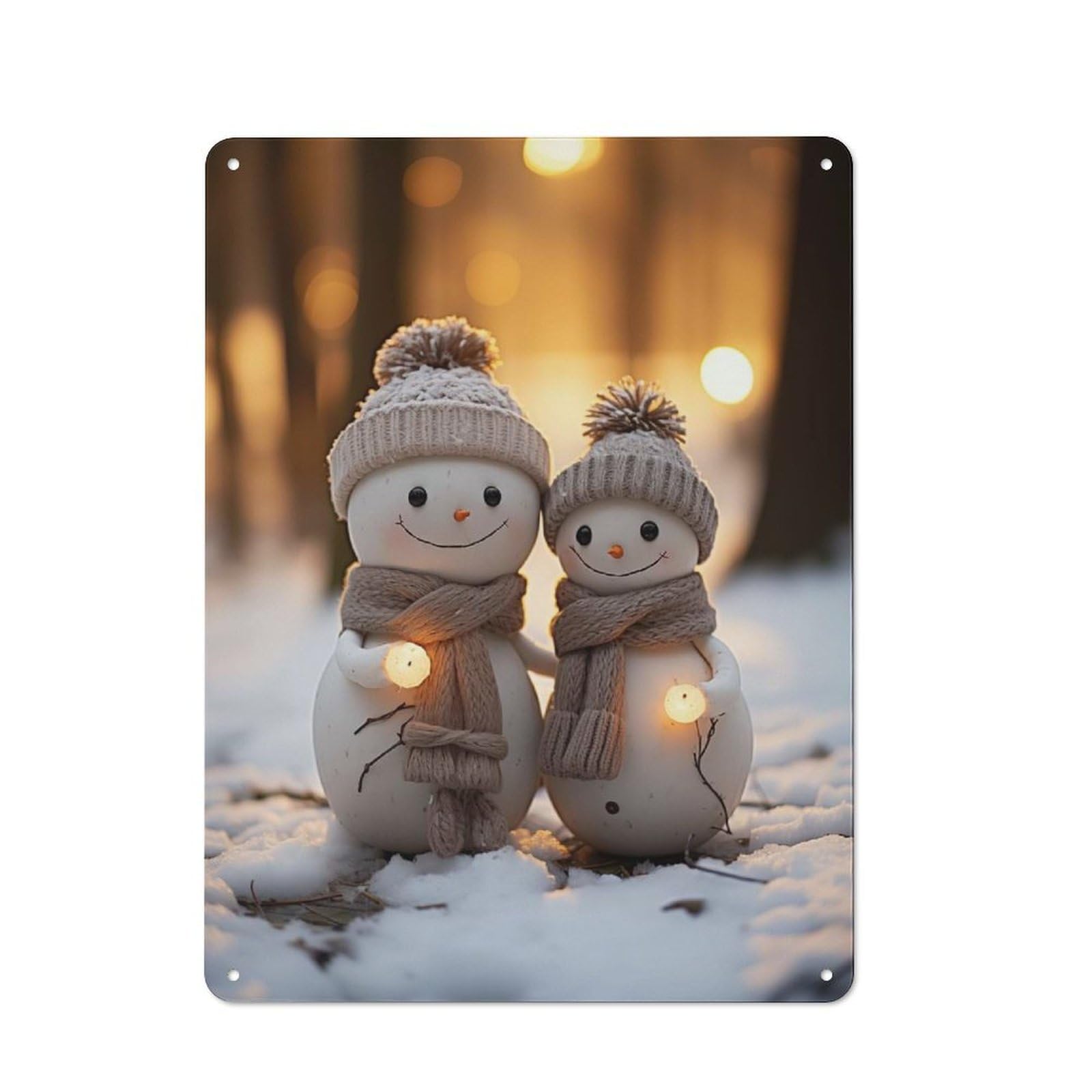 Junmoney Snowman Joy Metal Wall Sign 40X30cm Featuring For Hallway Wall, Suited To Wall Display Collectors