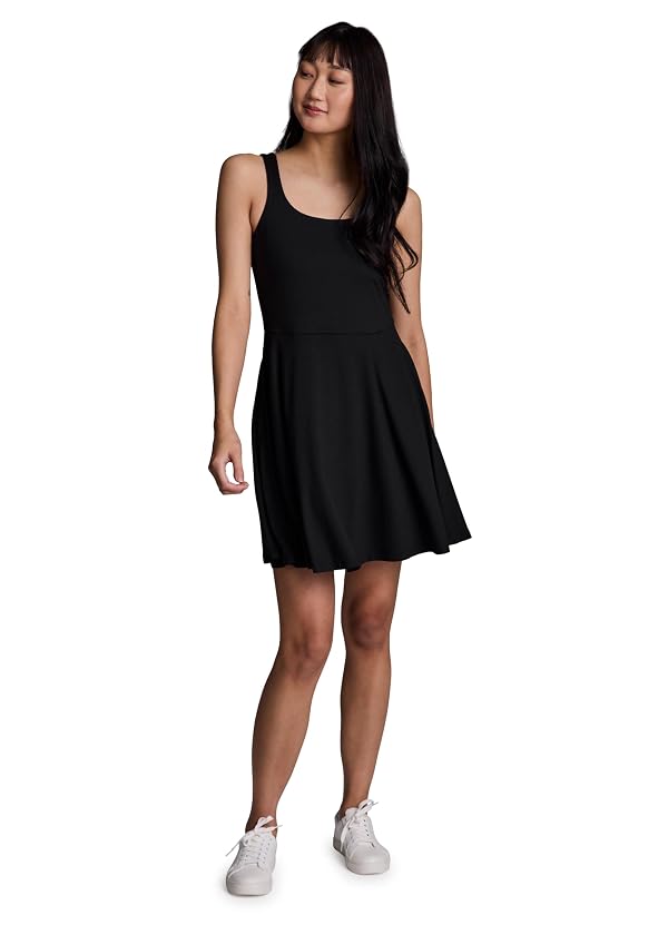 RBX Women's Plus Size Active Dress, Super Soft Flirty Fit and Flare Stretch Jersey Tank Dress with Pockets Black Heather 2X by RBX - Used condition - Image 5