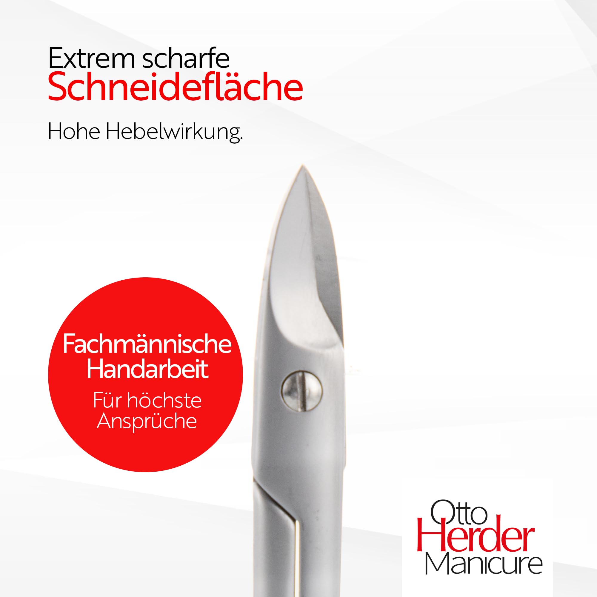 Otto Herder manicure Ciseaux à ongles extra forts droits 10,5 cm pour le soin des pieds en acier inoxydable de qualité supérieure