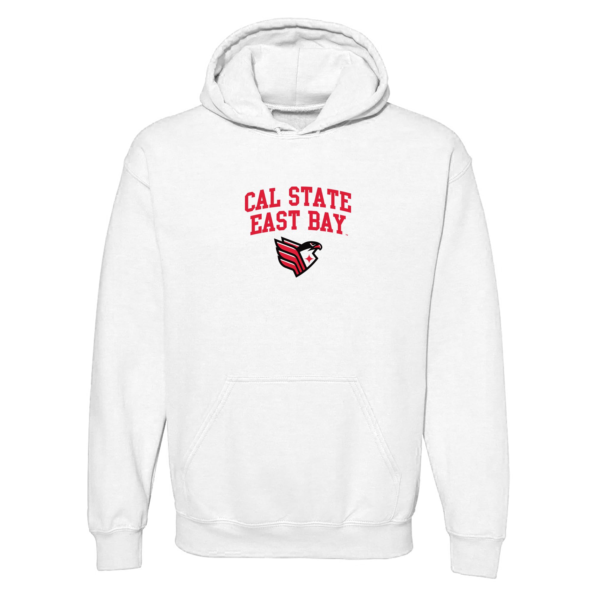 UGP Campus Apparel NCAA Officially licensed College - University Team Color Arch Logo Hoodie, California State University East Bay Pioneers White, Large โ image 1