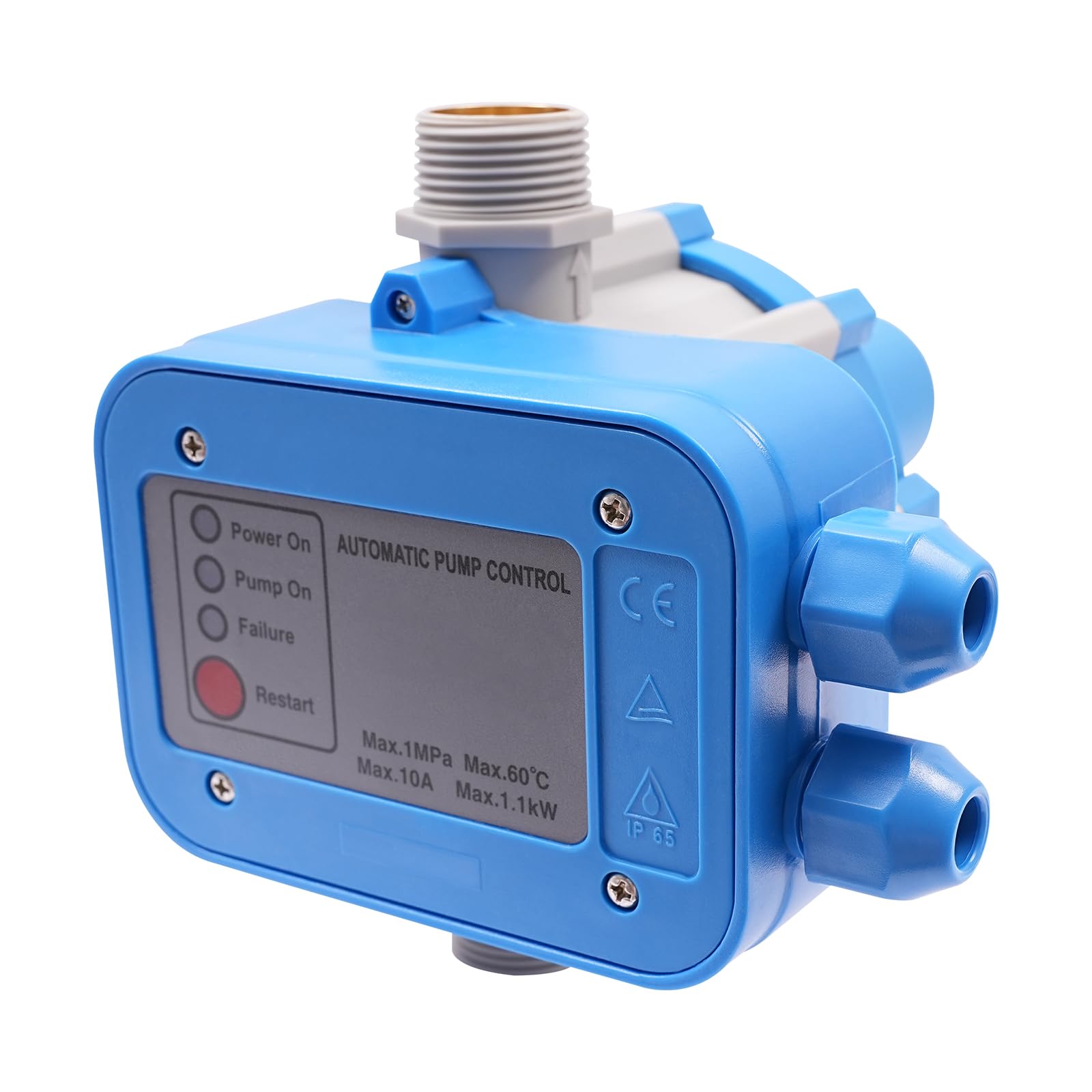 Régulateur de pression automatique de la pompe à eau | Contrôle intelligent pour pompes à eau différentes applications de pompe | IP65 | 110-240 V | Raccord G1" | 1,1 kW | Pression de travail 10 bar
