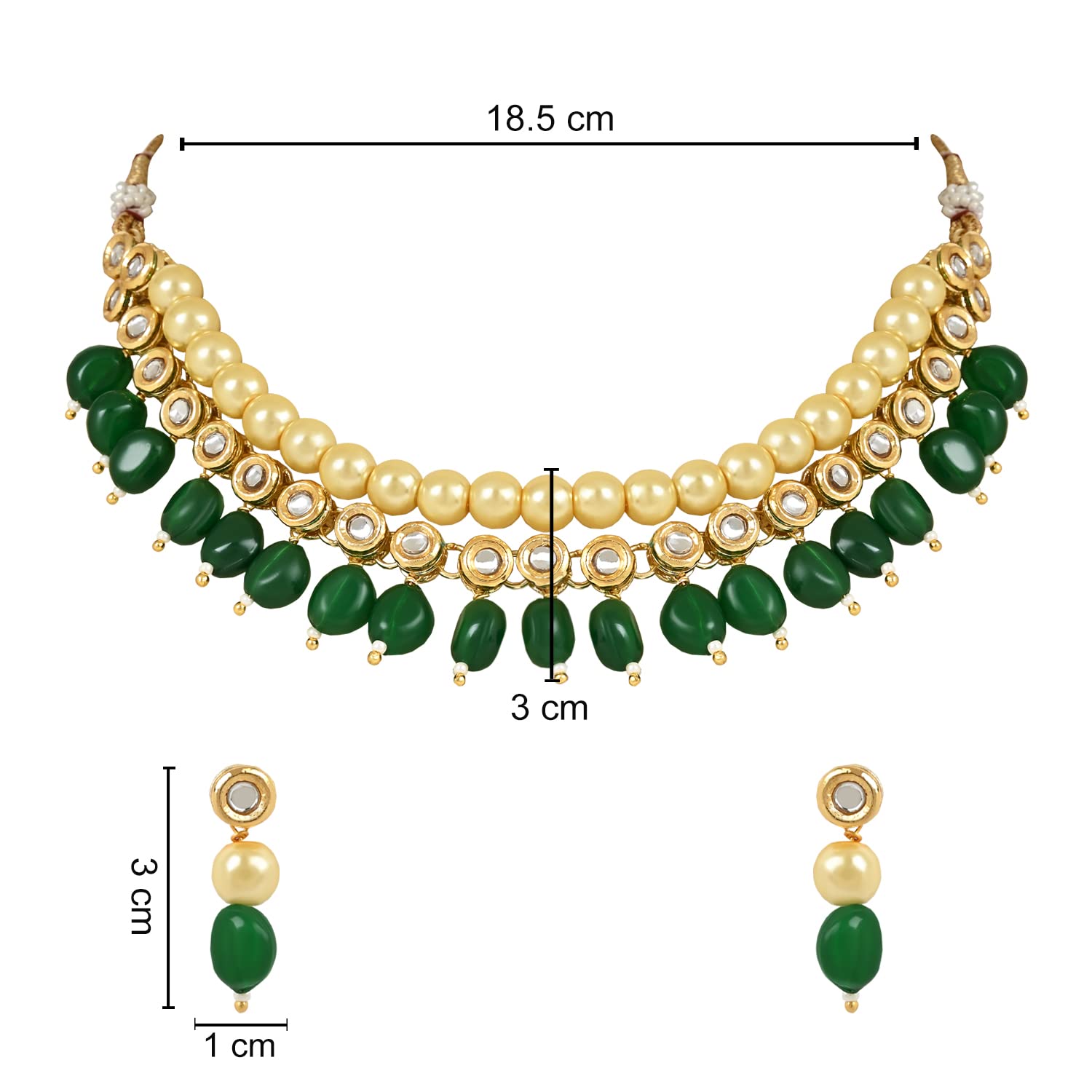Traditional Kundan Studed Pearls Choker Necklace Set