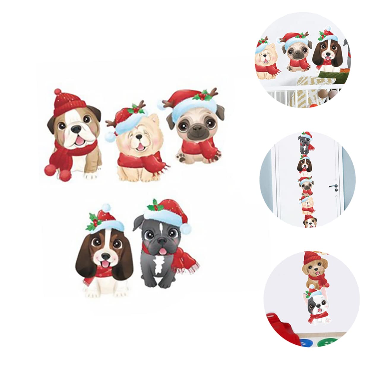 Alipis 5fogli Vetrofanie Natalizie Per Finestre Adesivi Decorativi Per Natale Decorazioni Festive Per Vetrine e Porte Adesivi Murali Riutilizzabili Per Creare Atmosfera Natalizia