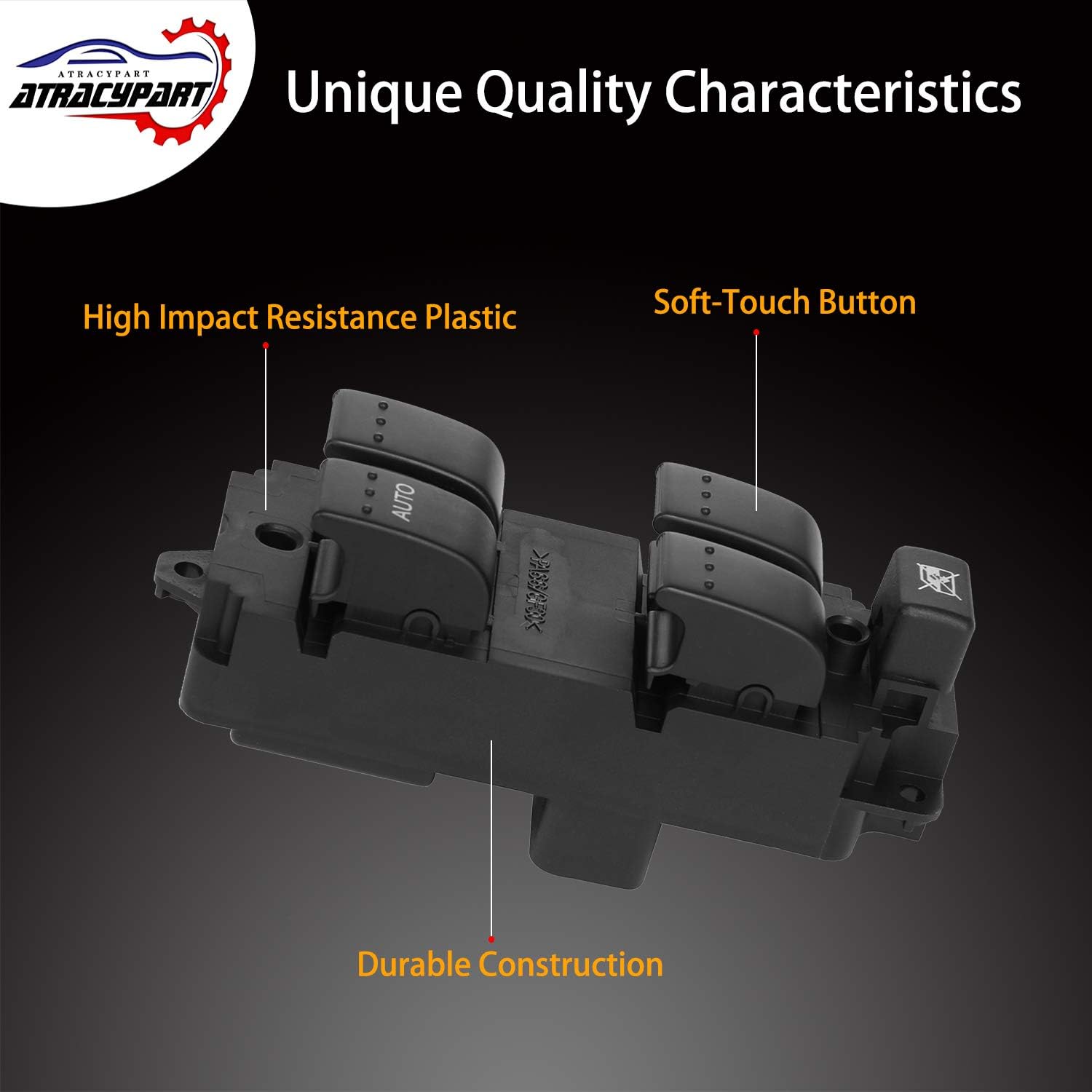 Master Power Window Switch, Front Left Driver Side Switch Control Compatible with 2004 2005 2006 2007 2008 2009 Mazda 3, 2009 Mazda 3 Sport, #BN8F66350A BN8F66350