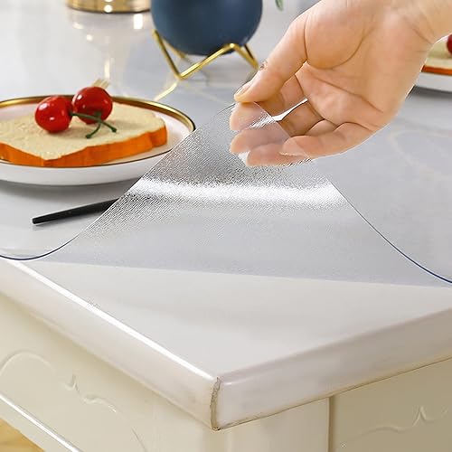 Miniatura 3 de LMDX Manteles de vidrio suave transparente mate, funda de mesa de 0.059in, muy portátil, impermeable, protector de almohadilla de mesa fácil de