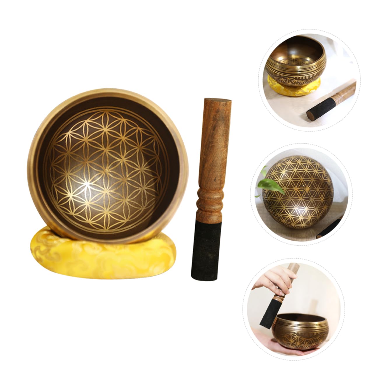 VICASKY 1set Ciotola Meditazione e Base Strumento Guarigione Per Yoga e Relax Domestici e