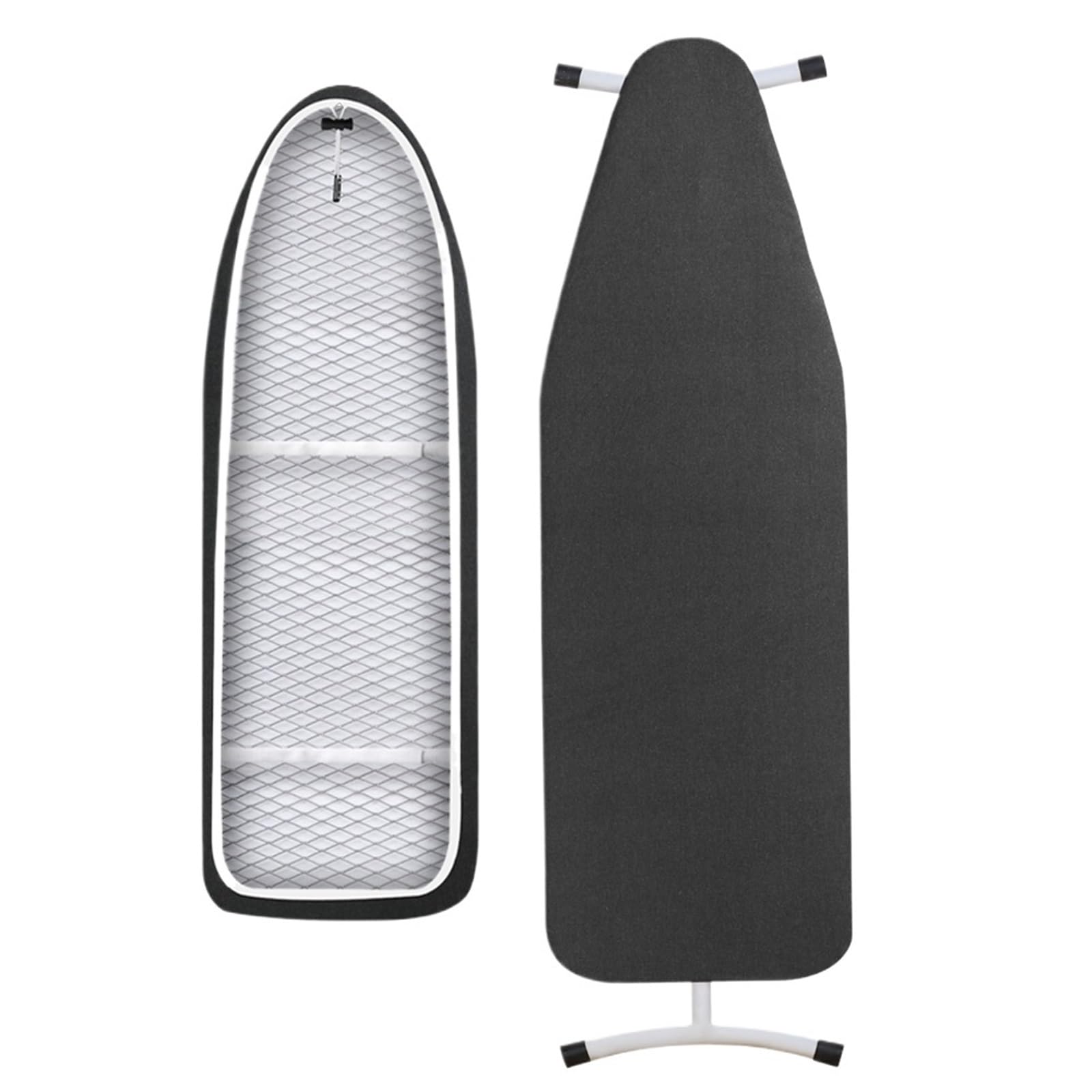 Funda para tabla de planchar resistente al calor, de algodón, acolchado reflectante, 140 x 50 cm, color negro, diseño resistente a las quemaduras para un planchado eficiente