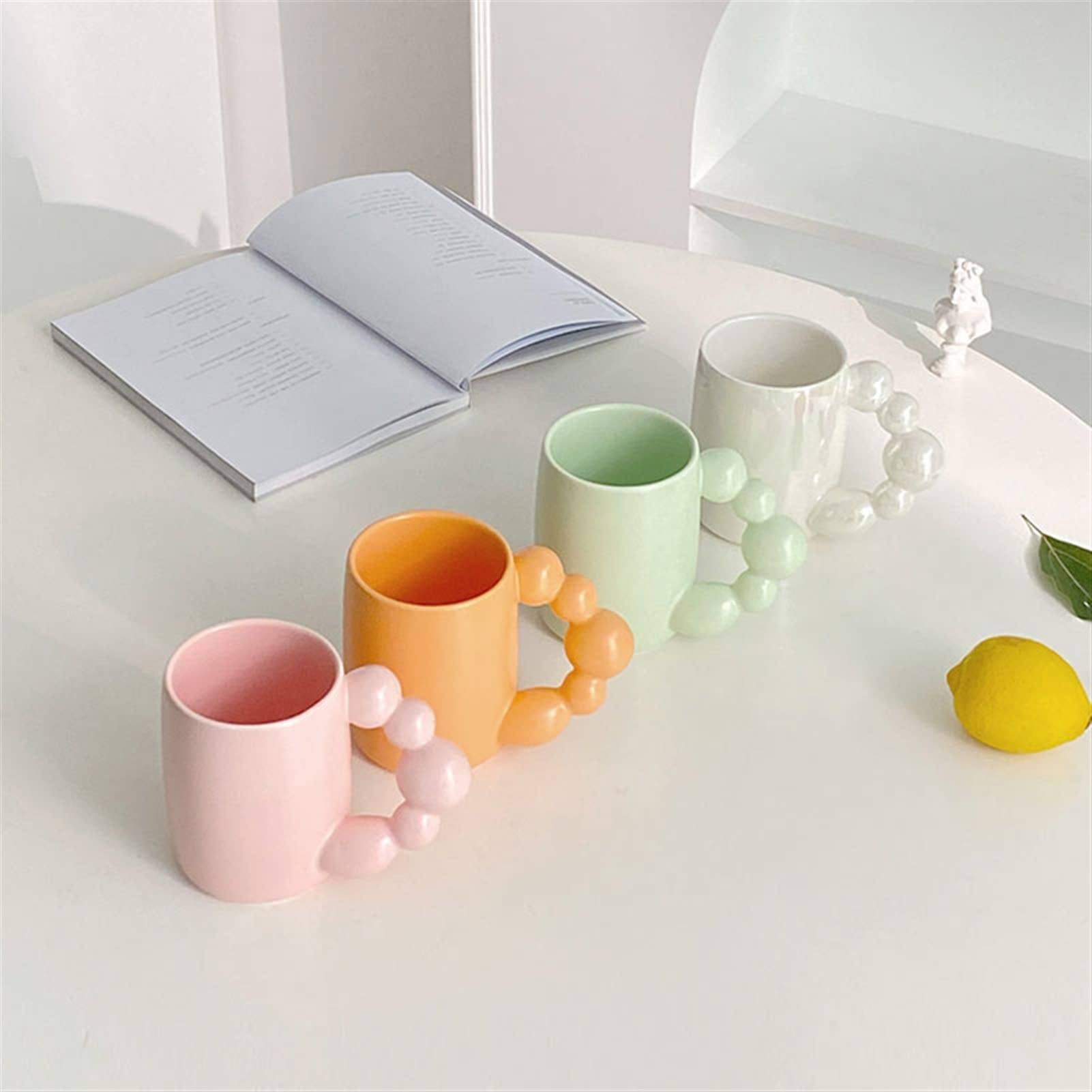 Schöne Tasse, Becher Personalisierte Kaffeetasse Keramische Milchtasse Mit Kugelgriff Küche Büro Wasser Tasse 350Ml Trink Kaffeetasse/Rosa/350Ml