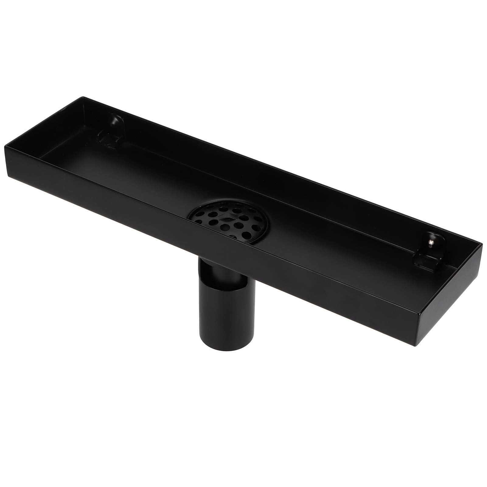 Desagüe de Ducha Lineal, Desagüe de Piso de Ducha Negro Mate de Acero Inoxidable 304, Diseño Rectangular para Baño, Balcón y Hotel