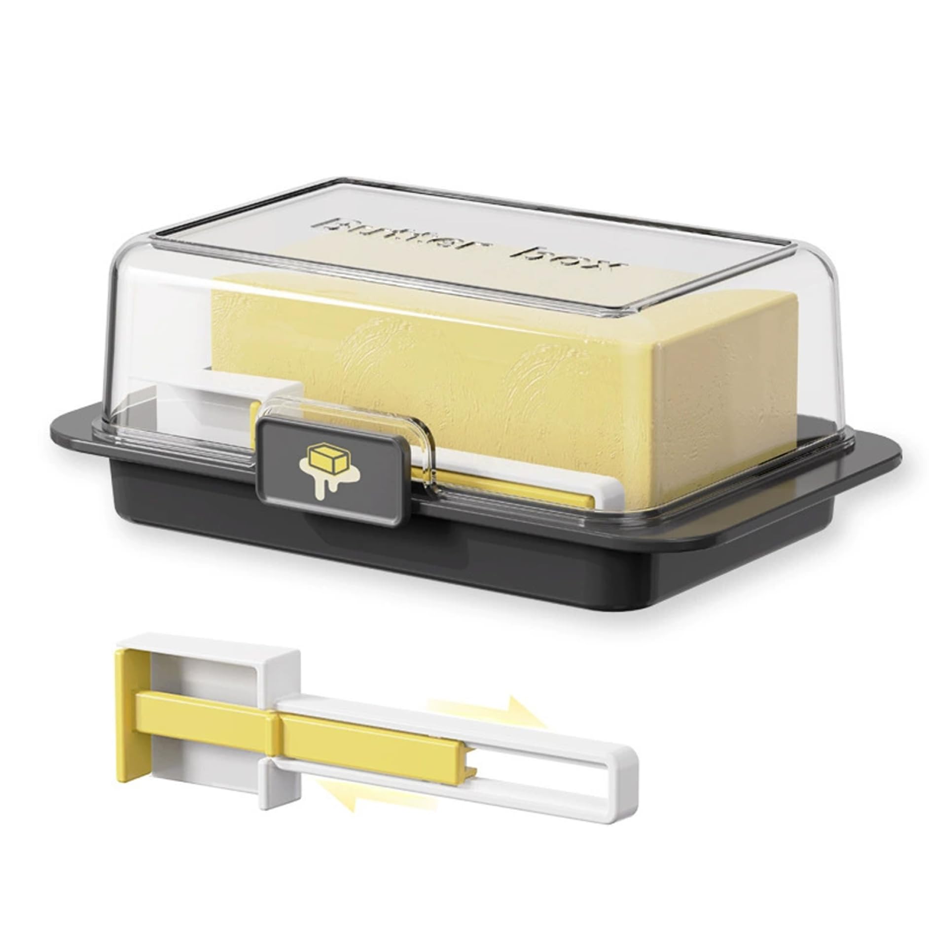 Hintyne Butter Dishes Butter Dish with Lid Airtight Keeper with Spreader Unbreakable Plastic Cheese Keeper for Kitchen Countertop and Refrigerator