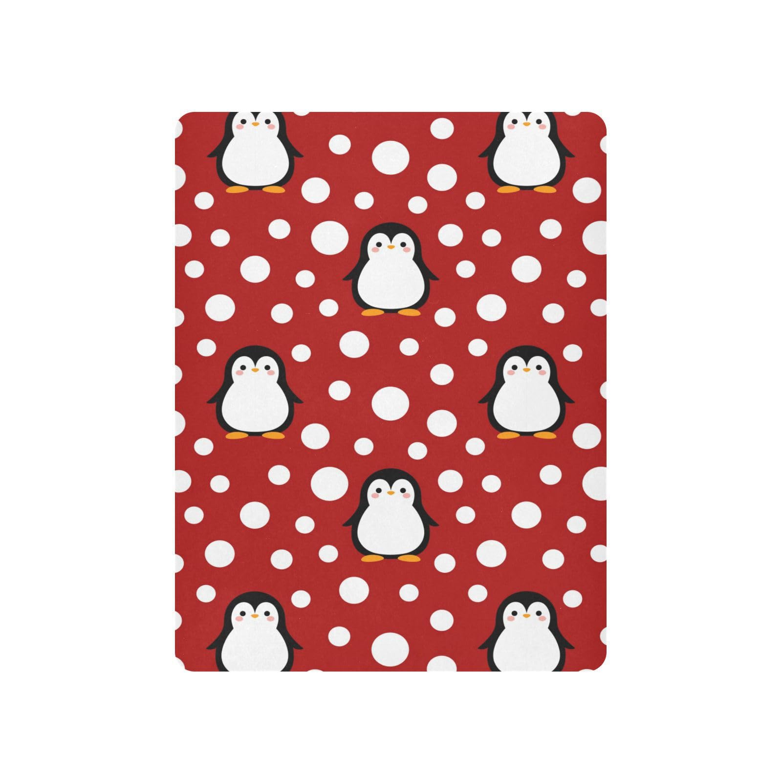 Moudou Christmas Penguin Playard Sheet for Boy Girls, Soft Breathable Fitted Toddler Sheet for Standard Playard Bed Mattress, 39 x 27 x 5 Inch