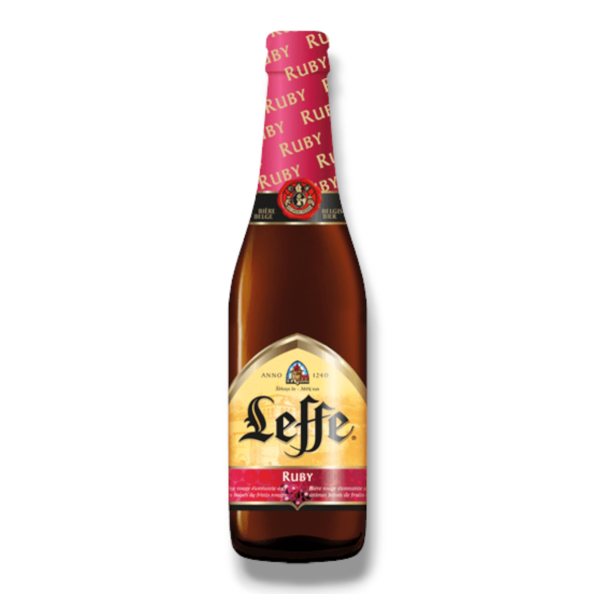 Leffe Ruby 12 x 0,33l - Fruchtbier aus Belgien mit 5,0% Vol.- Inkl. Haus der Biere Berlin Bierdeckel