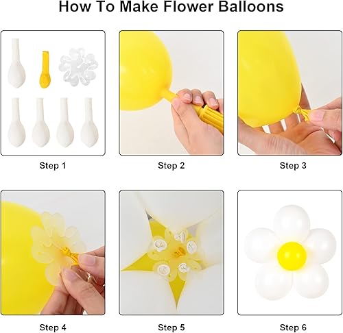 Miniatura 6 de Guirnalda de globos de margaritas y 16 juegos de globos de flores de margarita, kit de bricolaje, retro, hippie, bohemio, macarrón, pastel,