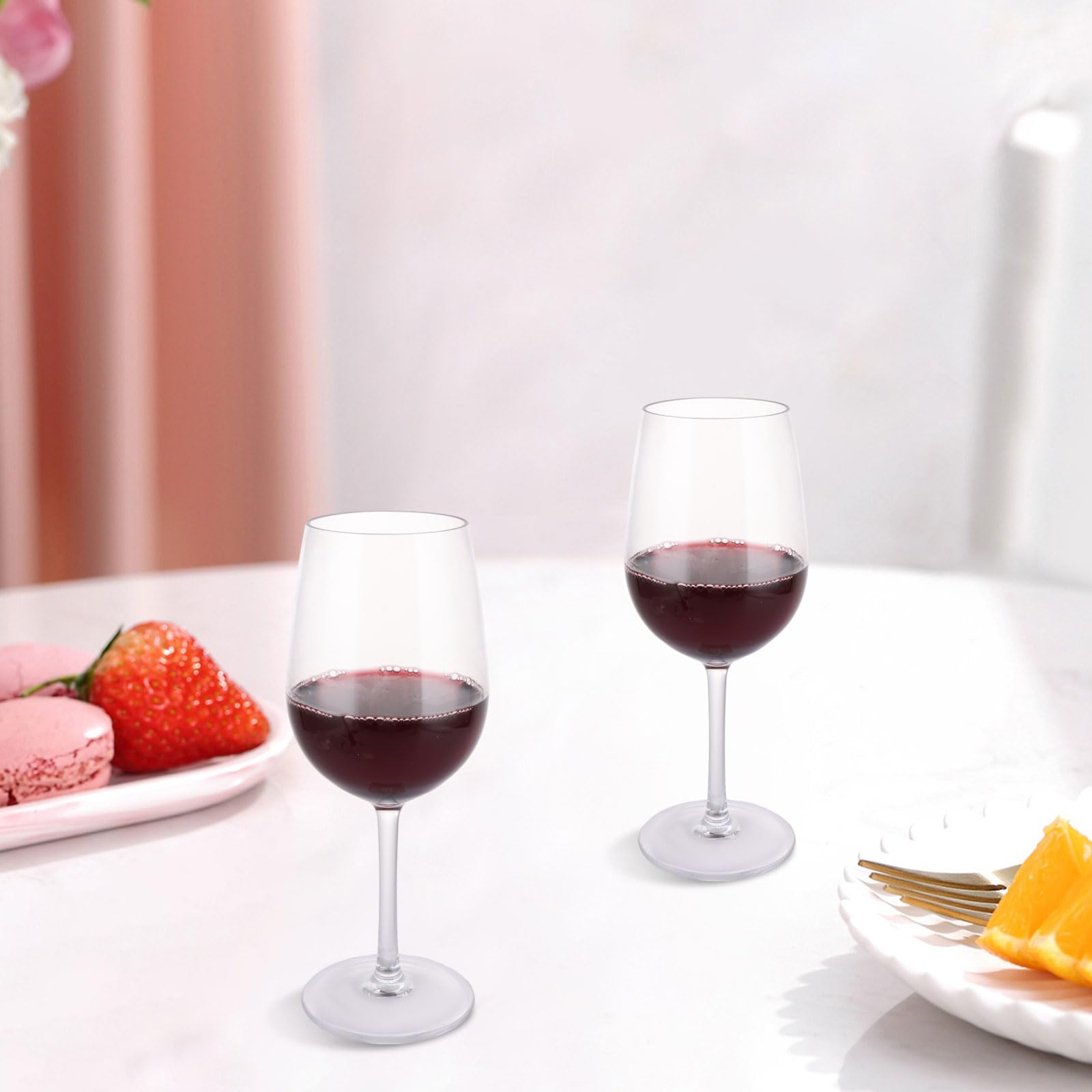 Oungy Set of 6 Large Plastic Wine Glasses, 550ml Unbreakable Plastic Wine Glasses Reusable - Image 4
